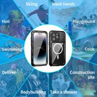 Funda De Silicona A Prueba de Agua IP68 Grado Militar Para iPhone 15 14 Pro Max Plus Deportes Acuario Submarino Escalada Material Aluminio IAOOPOO - details 17