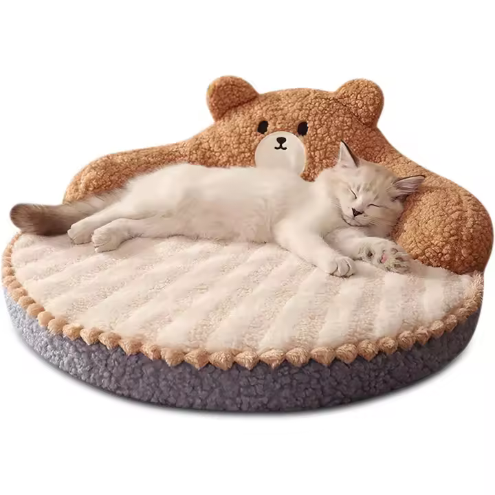 Galatée Cama para Gatos, Cama Redonda para Gatos y Cachorros, Cama Cálida y Cómoda para Mascotas, Cama para Gatos Lavable Desmontable, Sofá para Gatos para Gatos de Interior al Aire Libre (Rosado) - 1