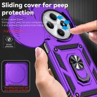 Funda para teléfono móvil con soporte de anillo, protección de lente de cámara con tapa deslizante antigolpes, TPU + PC, compatible con Xiaomi Redmi 14C. - details 0