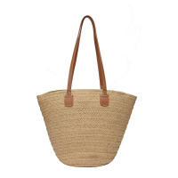 Bolso de viaje con asa superior para mujer, bolsa Bohemia de paja tejida de gran capacidad para verano - details 24