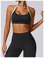 Sujetador Deportivo sin Costuras para Mujeres Encantador y Sexy Halter Bragas de Espalda Liberadas Lencería Sólida Top Femenino Belleza Espalda Inalámbrico Talla Única - details 1