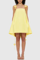 Vestido de vacaciones casual suelto con tirantes de satén nuevo europeo y americano de primavera verano 2025 para mujeres. - details 5