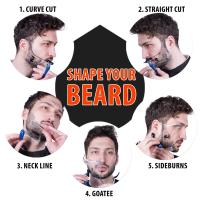 Peine de plantilla para dar forma a la barba para hombre, peine transparente negro para Barba, herramienta de belleza para el ho - details 4
