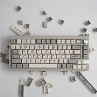 Teclas de teclado mecánico Retro, 9009 teclas, Material PBT, sublimación, perfil Cherry, gris y blanco, griego, 136 - details 3