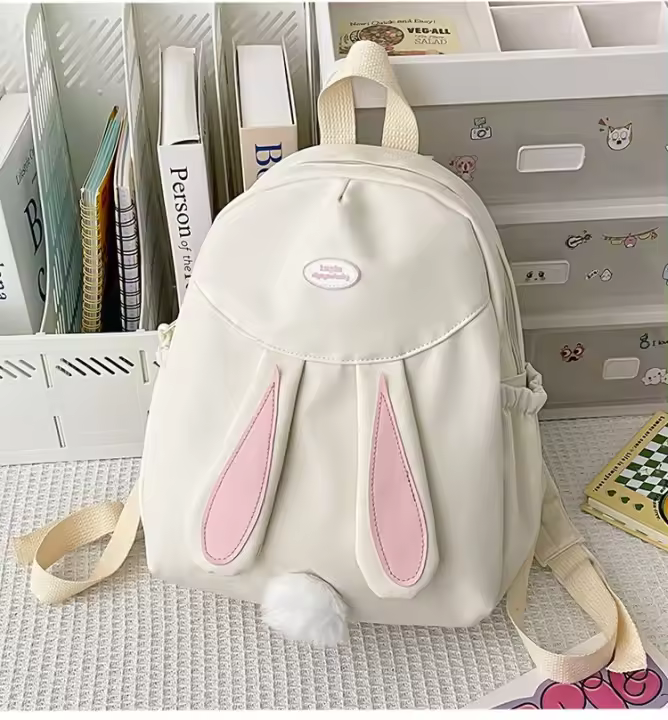 Estudiante, mochila escolar, nuevo estilo, dibujos animados, impermeable, niña, excursión de primavera, conejo, bolso, mochila - 1