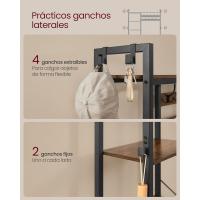 Perchero con Banco Zapatero 5 Estantes de Almacenaje y 9 Ganchos para Ropa Tamaño 40 x 120 x 190cm - details 20