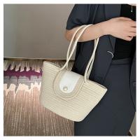 Bolso de mujer de gran capacidad, bolso de mano portátil con bandolera, bolso tejido de paja - details 6