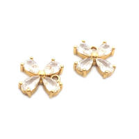 Colgantes de latón y circonita de Color dorado de 18K, varios dijes de flores, joyería artesanal de alta calidad, accesorios para collar y pendientes - details 25