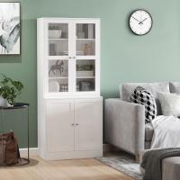 Libros 4 Puertas Estantes Ajustables Estilo Morno Oficina Dormitorio 76x40x1785 cm Blanco - details 6