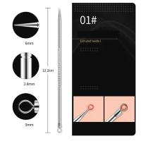 Set de Agujas para Acné Limpieza Facial de Acero Inoxidable con Doble Fin - details 5