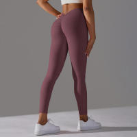 Pantalones de yoga con espalda en V para mujer, leggings sexys para entrenamiento Fiess, gimnasio, correr, cintura alta - details 40
