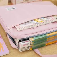 Bolsa de almacenamiento de documentos de gran capacidad, organizador de archivos A4 de tela Oxford de doble capa con asa, bolsa de almacenamiento de libros impermeable - details 7