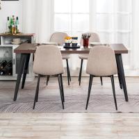 Juego de 4 sillas giratorias de ante para comedor con asiento acolchado, sillas de diseño para salón o cocina, con patas de metal negro, marrón - details 38