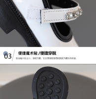 Nueva Moda Primavera Zapatos Individuales para Niñas Xiaoxiangfeng Suela Suave de Diamantes de Cristal Calzado Infantil de Cuero - details 4