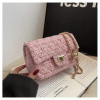 Bolso Cruzado de Tweed para Mujer Correa Ajustable Patrón a Cuadros Cierre de Cremallera Duradero - details 10