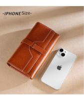 Cartera larga de cuero para mujer Anti-robo RFID, hecha de cuero genuino con lining de microfibra - details 8