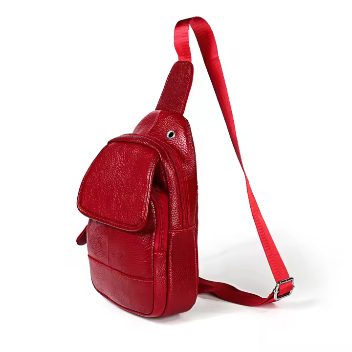 Mochila de cuero genuino, bolso de hombro tipo bandolera multiusos, bolso de viaje, mochila de senderismo - 1