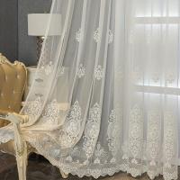 Cortinas de Dormitorio, 2 Piezas,Cortina bordada decorativa para Salón Habitación, Blanco - details 5