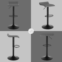 Taburetes de Cocina Giratorios 360° Altos con Asiento PVC Ajustables Diseño Elegante para Comedor, Sala de Estar, Cafetería Negro+Negro - details 79