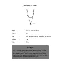 Collar de Doble Corazón de Aleación Premium Estilo Dulce y Cool para Mujeres Joyería y Bisutería - details 1