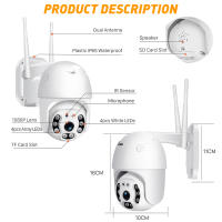 1/2PCS Cámara Vigilancia WiFi Exterior/Interior - HD Camaras Vigilancia Domicilio WiFi Seguridad IP65, Visión Nocturna, Detección Humana - details 0