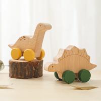 Juguete educativo Montessori para bebé, juguete de madera de haya, bloque de dinosaurio de dibujos animados, coche, juego de - details 14