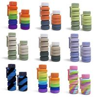 Botella de agua de silicona plegable a prueba de fugas, tazas de agua plegables reutilizables portátiles, taza de café retráctil con mosquetón inoxidable - details 5