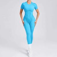 Conjunto de yoga sin costuras para mujer, yoga para mujer, sujetador deportivo acanalado, body de gimnasio, tres piezas de ropa deportiva, 1/2 pieza. - details 13
