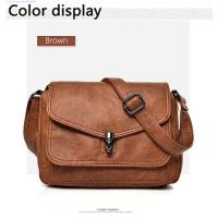 Bolsos de hombro de cuero suave Vintage para mujer, bolsos de lujo, paquete de diseñador, bolso cruzado pequeño, 2021 - details 6