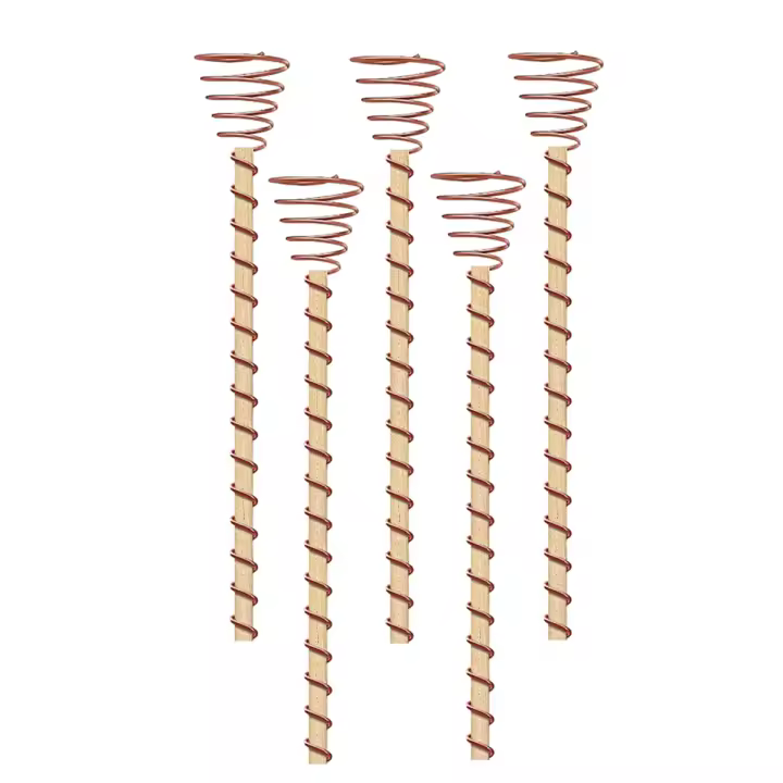 Estacas de electrocultivo de 5 piezas para plantas, estacas largas de cobre para plantas de jardín, antenas de bobina de cobre para cultivo de jardín - 1