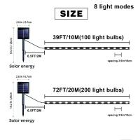 Luz solar de tubo exterior, 21,95 metros, 200 luces LED, con mando a distancia, 8 modos externos de cuerda - details 2