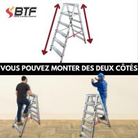 Escalera Tijera Plegable Doble Cara 5 Peldaños en Aluminio |   5+5 Plataforma H.110 cm |   Altura Alcanzable 3,1 Metros |   Certificada EN131 Capacidad Carga 150 kg. BTF-DDB05 - details 11