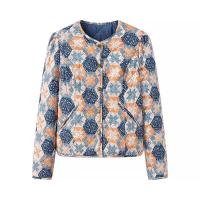 BUNO-2025 otoño nueva ropa de mujer estilo europeo y americano chaqueta de algodón estampada de doble cara simple y versátil a la moda. - details 2