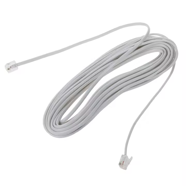 Cables modulares para teléfono, cable blanco, 9M, 30 pies, RJ11, 6P2C - 1