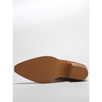 Nuevas botas cortas retro británicas delgadas con boca en V y tacón grueso de gamuza para mujer corta - details 16