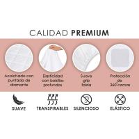Protector Colchón Acolchado Reversible / Impermeable Ajustable, Microfibra, Transpirable, Funda para Colchon estira hasta 33 CM de Profundidad. Blanco Cama 90 105 135 150 CM Cuna 60x120 CM. Para Niños Adultos Ancianos Fácil Lavado. - details 2