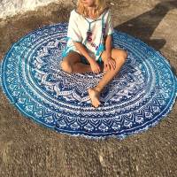 Tapiz redondo de Mandala, Alfombra de Picnic de playa de verano, manta Bohemia - details 7