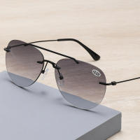 Gafas de Lectura de Sol Bifocales sin Lima de Doble Puente Lentes Grises Visión Cercana y Lejos - details 4