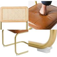 Pack de 2 Comedor Tapizadas, Sillas de Cocina Modernas con Patas de Metal, Gran Estabilidad y Capacidad de Carga, Blanco, Ratán, Vellón, Espuma - details 15