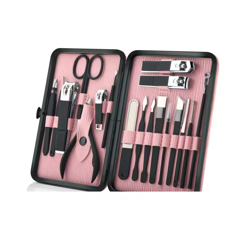Scttomon Set de Manicura Profesional Herramientas de Cuidado de las Uñas de Acero Inoxidable de 18 Piezas para Viajes - 1