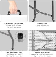 Mesa plegable portátil de 6 pies con asa, plegable en medio, para comedor, resistente, para interior y exterior, Picnic, fiesta de barbacoa - details 2