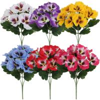 Conjunto de 6 Flores Artificiales Grandes Viola de Tres Colores para Exteriores, Interiores, Jardín, Decoración del Hogar, Festivales, Fiestas y Vacaciones - details 0