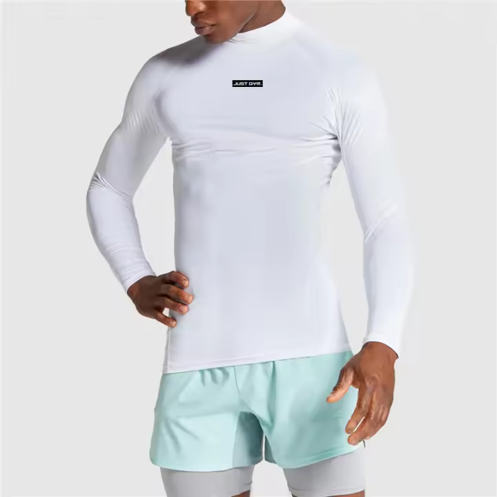Camiseta de Fitness de Compresión para Hombres con Cuello de Tortuga Gimnasio de Otoño Ropa de Entrenamiento de Manga Larga de Secado Rápido Ideal para Culturismo Material de Poliéster - 1