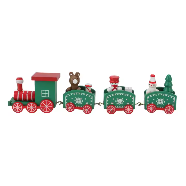 Mini tren de madera, adornos artesanales, juguetes de regalo innovadores para niños, decoración para fiesta de Navidad - 1