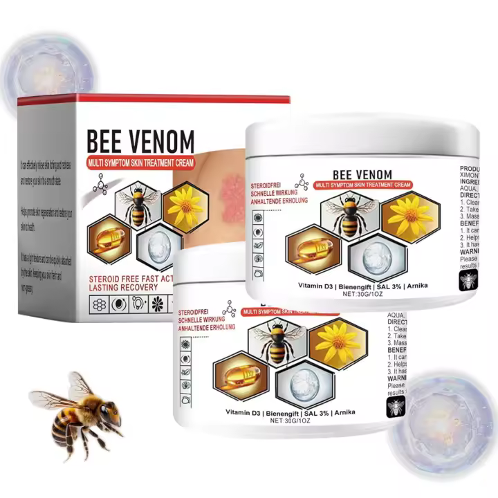 Crema multiescasa de abeja, crema para el tratamiento de la piel con veneno de abeja, fórmula de rápida absorción, suave y no irritante (2 unidades x 30 g) - 1