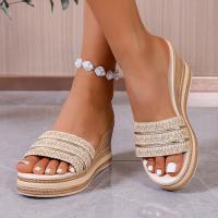 Sandalias de Verano para Mujer de Estilo Coreano y Japonés Suela Gruesa, Punta Abierta, Tacón Grueso, Antideslizante para Interiores, Exteriores, Playa - details 3