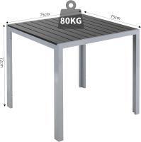 Mesa de Bistró de Café para Exteriores y Interiores Hecha de Aluminio Resistente al Rust y a las Condiciones Mesa de Jardín para Comedor con Marco de Metal y Equipación de Plástico - details 7
