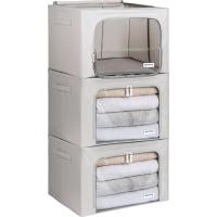 Cajas de Almacenamiento de Ropa de Metal 50 x 33 x 40 cm Organizador de Armario con Cremallera - details 0