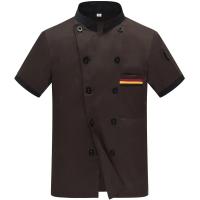 Uniforme de Chef Unisex, camisa de trabajo para restaurante, Cocina, Servicio de panadería, transpirable, manga corta, doble botonadura, chaqueta de Chef, ropa - details 17