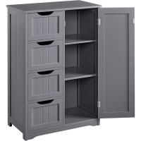 Armario de Baño de Suelo Mueble Auxiliar Comodo con 4 Cajones Estante Ajustable 81x30x83 cm Blanco - details 9